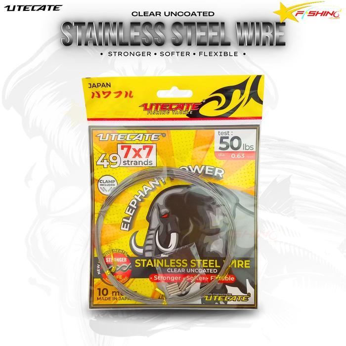 Stars Fishing Utecate Stell Wire (Seling 7x7) Super Lentur Seperti Senar Neklin Clear Uncoated