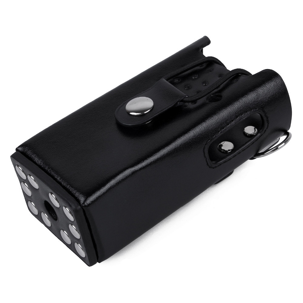 Two Way Radio Leather Protective Sleeve Shoulder Bag Hard Holster Case for Motorola GP328 GP340 GP38