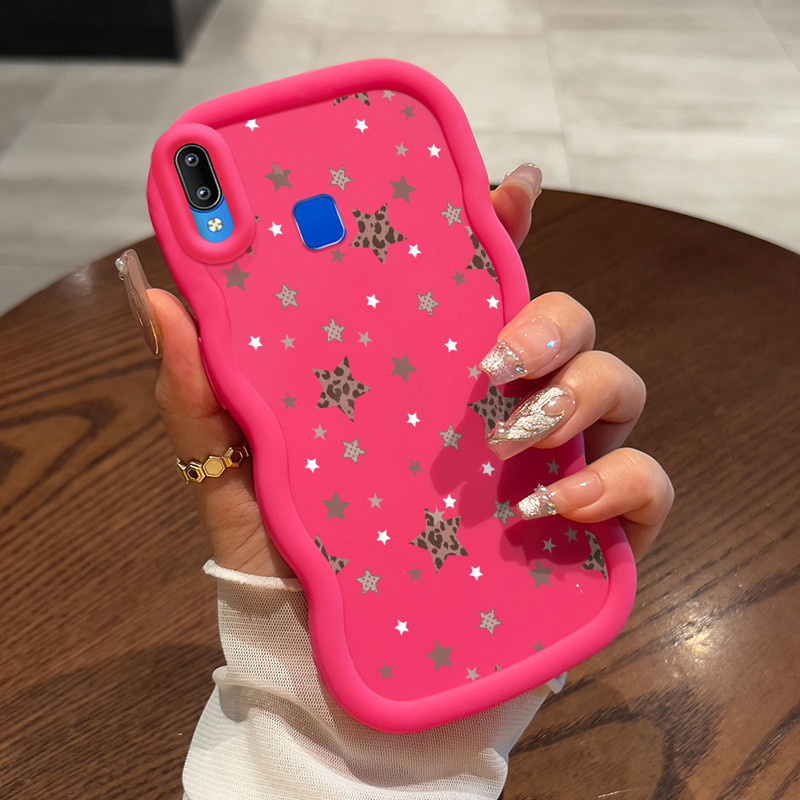 Casing Hp Untuk VIVO Y91 Y91i Y93 Y95 Case Bintang corak macan tutul Cesing Candy warna Kasing Macar