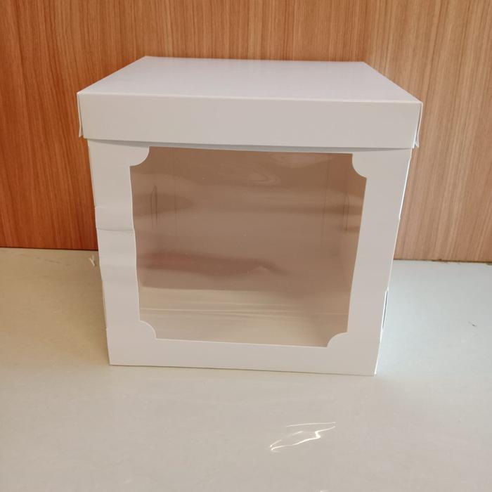 Dus Kue Putih Ivory Persegi Atau Kotak Berbagai Ukuran 12x12x12cm, 15x15x15cm,