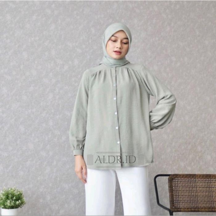 READY ALINA BLOUSE Crinkle Airflow Premium LD 120 Oversize Top Basic Baju Atasan wanita Lengan