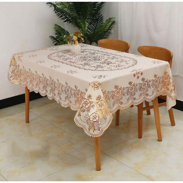 Taplak Meja Makan Besar Uk 150x228cm Taplak Meja Ruang Tamu Perlak Meja Bahan PVC Tebal Peremium D-P