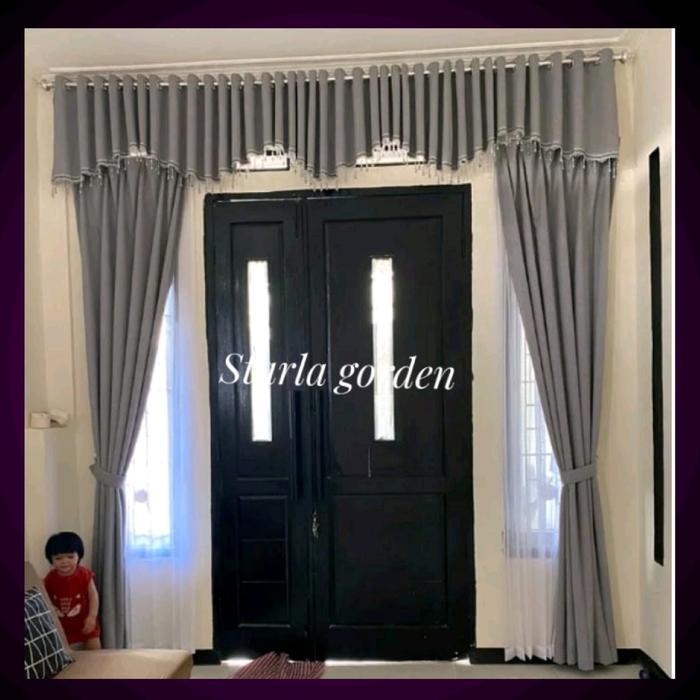 gorden satu set poni pintu tengah kupu tarung hordeng jendela