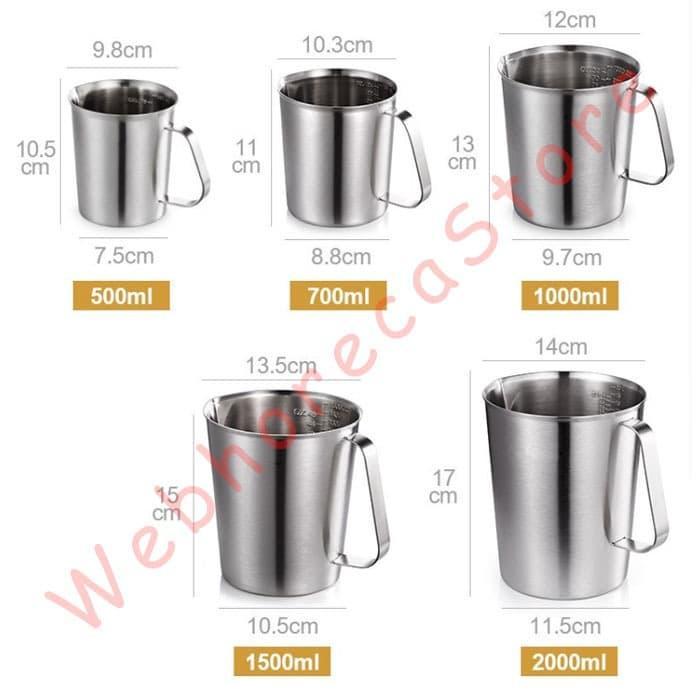 Measuring Cup Milk Jug 1000Ml / Gelas Ukur Takar 1L Stainless 304