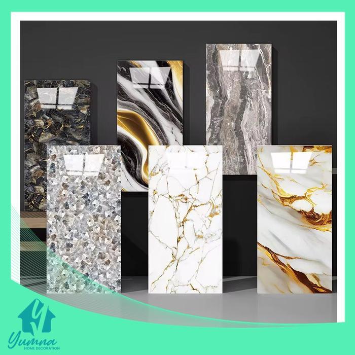 ( YS04) Wallpaper Dinding Vinyl Marble Granit 30x60cm / Stiker Lantai Marmer Alumunium