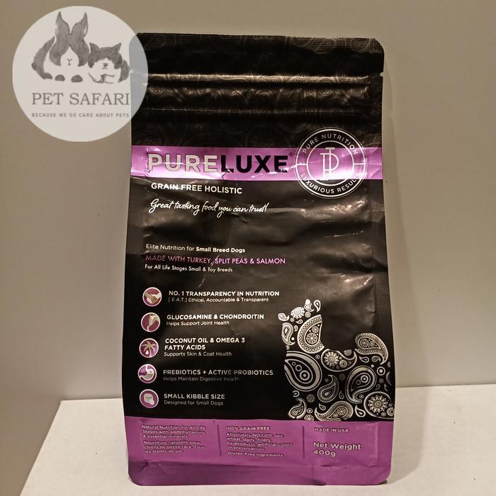 Makanan Anjing Pureluxe Small Breed All Stages Turkey 400gr