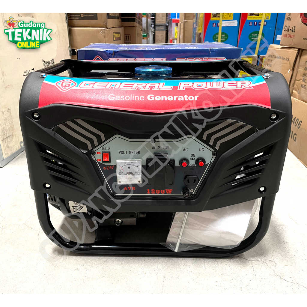 Genset Listrik 1200W GENERAL POWER ET2500C AVR / Gasoline Generator Genset Jenset 1200 Watt Bensin E