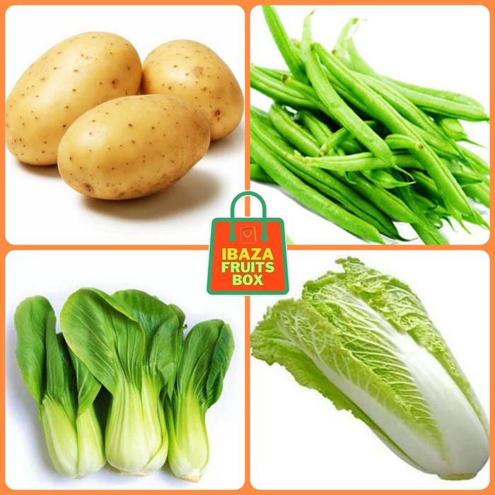 Sayur Segar Kentang, Sawi Putih, Buncis, Kol, Sawi Pakchoy - 500 gram ( juga ada sayur Kecombrang di