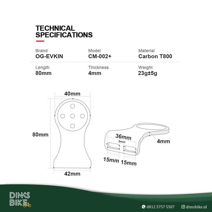 Barfly Carbon Og-Evkin Cm002 Mounting Cyclocomp Garmin Bryton Wahoo Terbaru
