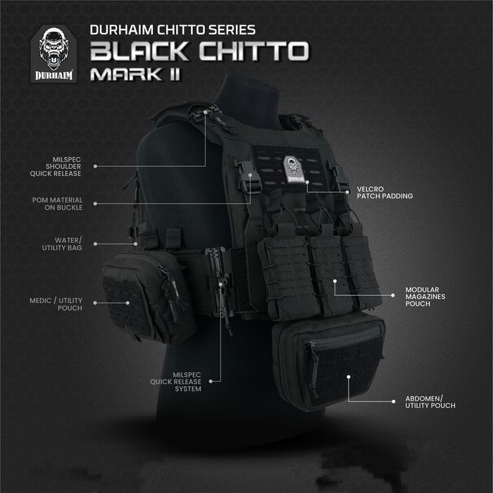 PATAS - BODY VEST BLACK CHITTO MK2 DURHAIM