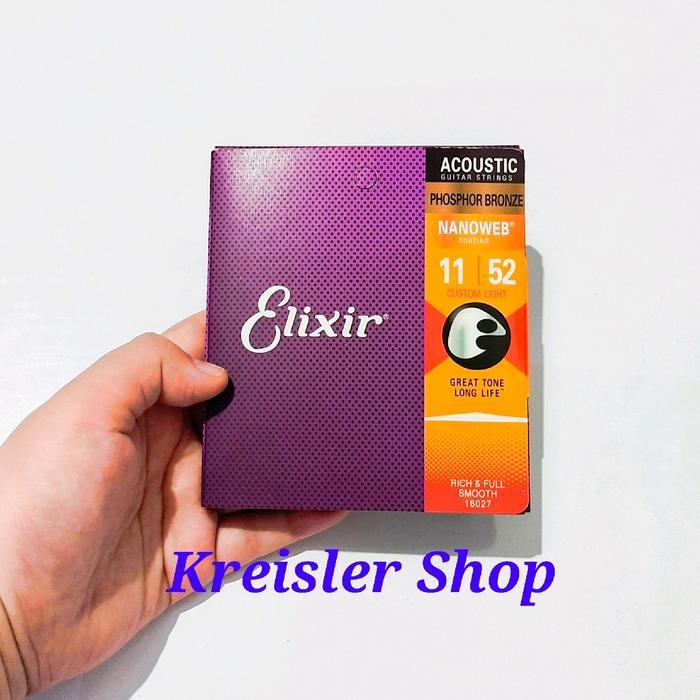 Senar gitar akustik Elixir Size 10 11 12 senar gitar 1 set isi 6 pcs Guitar strings