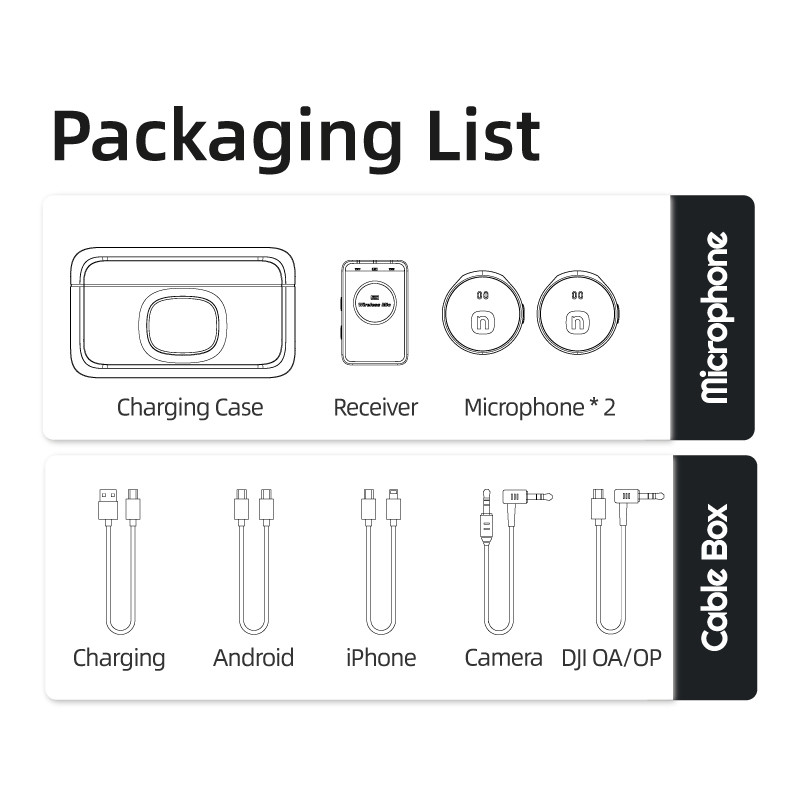 wireless microphone mic for DJI OSMO action 6/5 PRO/2/3 camera pocket3 oa4 mic audio no need mic