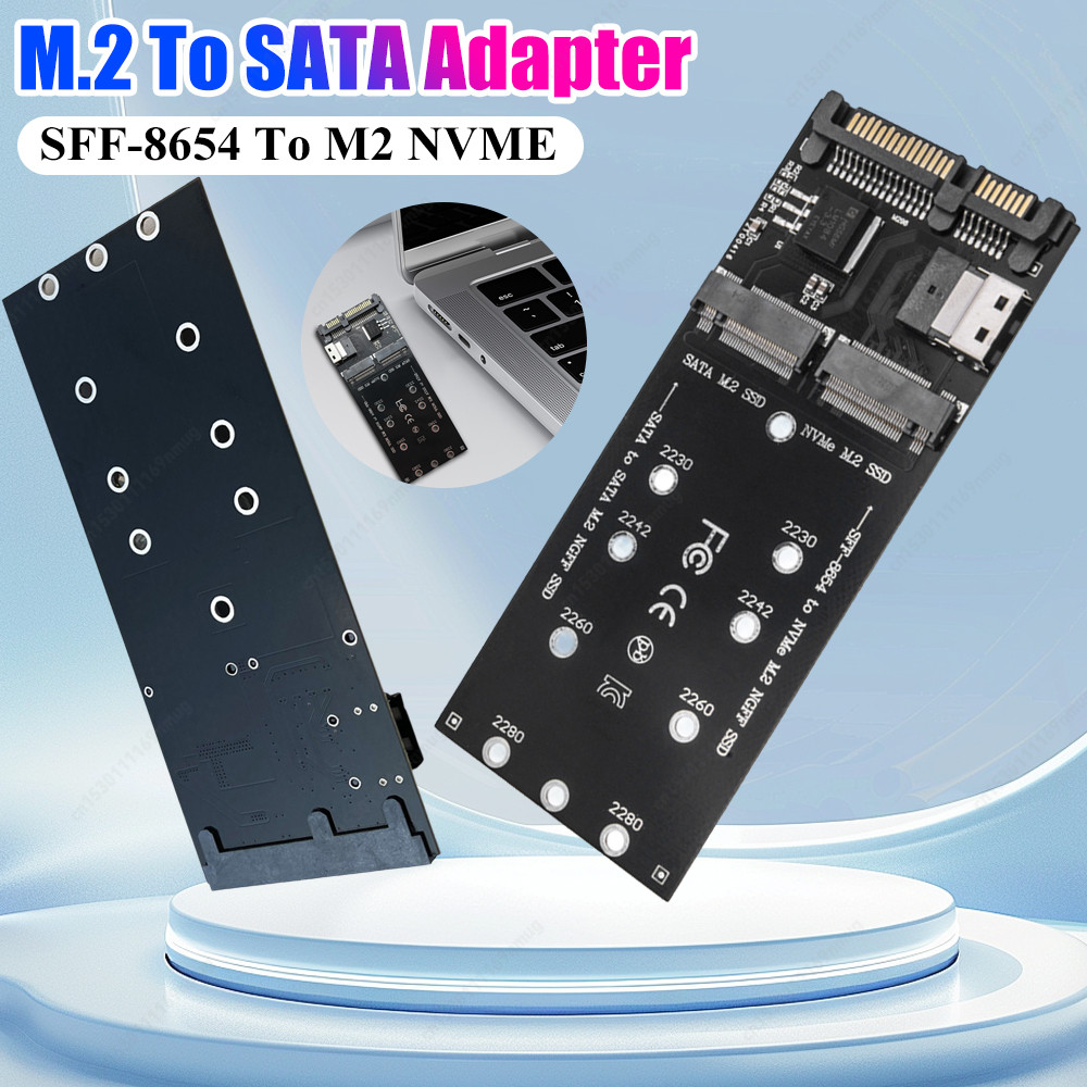 M.2 To SATA Adapter SFF-8654 To M2 NVME SSD 22Pin SATA To M2 Expansion Card Converter Riser Board