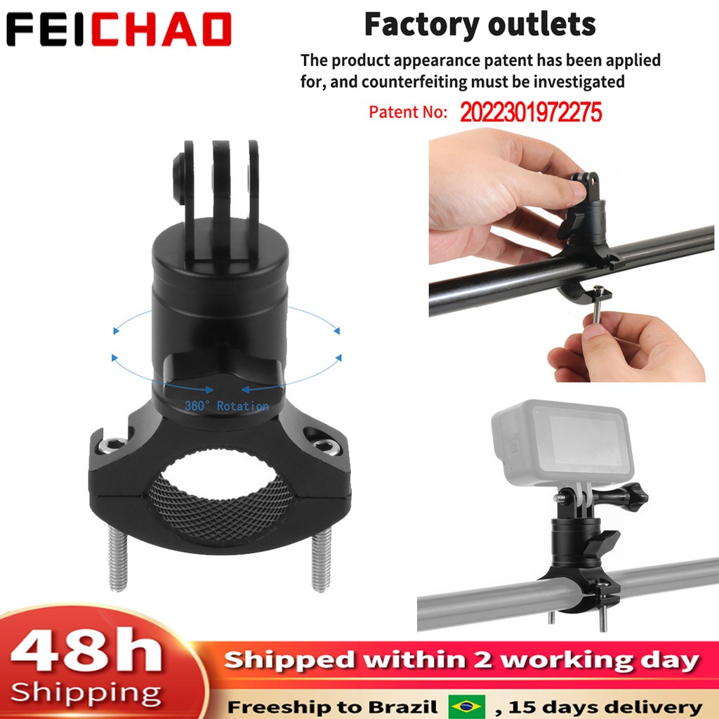 D45Mm Large Handlebar Mount Clip Bike Motorcycle Tube Clamp Anti-Loose Knob For Gopro 13 12 11 For