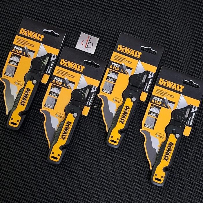 Pisau Dewalt Push And Flip Folding Utility Knife With Storage Original
