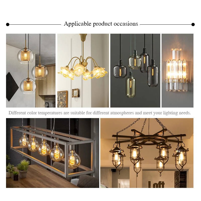 LED Bulb E14 E27 AC220V 230V Dimmable Vintage LED Filament Light Bulb 4W Retro Incandescent