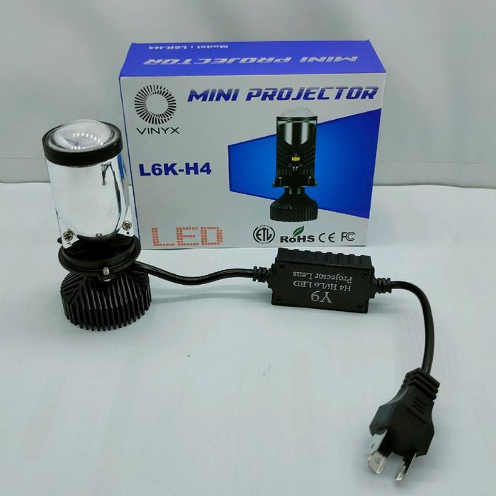 Paling Murah Mini Projector Lens Led H4 L6K High Low Lampu Depan Motor Mobil Terlaris