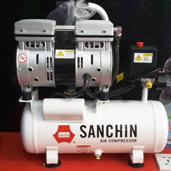 Kompresor Angin Silent Halus Oilles Sanchin Compressor 9 Liter 0,75Hp