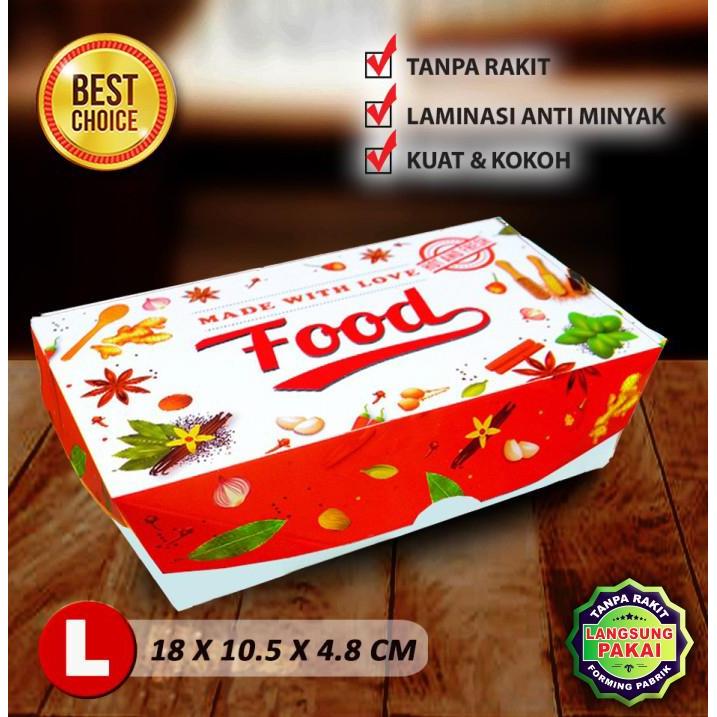 Lunch Box - Lunch Box Paper - FOOD - MERAH Large (L)