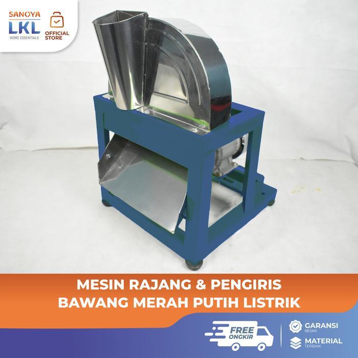 SANOYA Mesin Rajang & Pengiris Bawang Merah & Putih Listrik Alat Perajang Bawang Otomatis Praktis