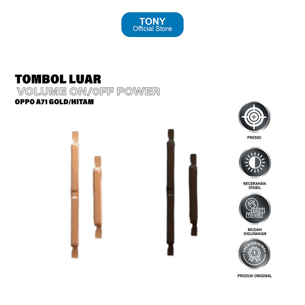 TOMBOL LUAR POWER ON/OFF VOLUME UNTUK HP OPPO A71 GOLD/HITAM