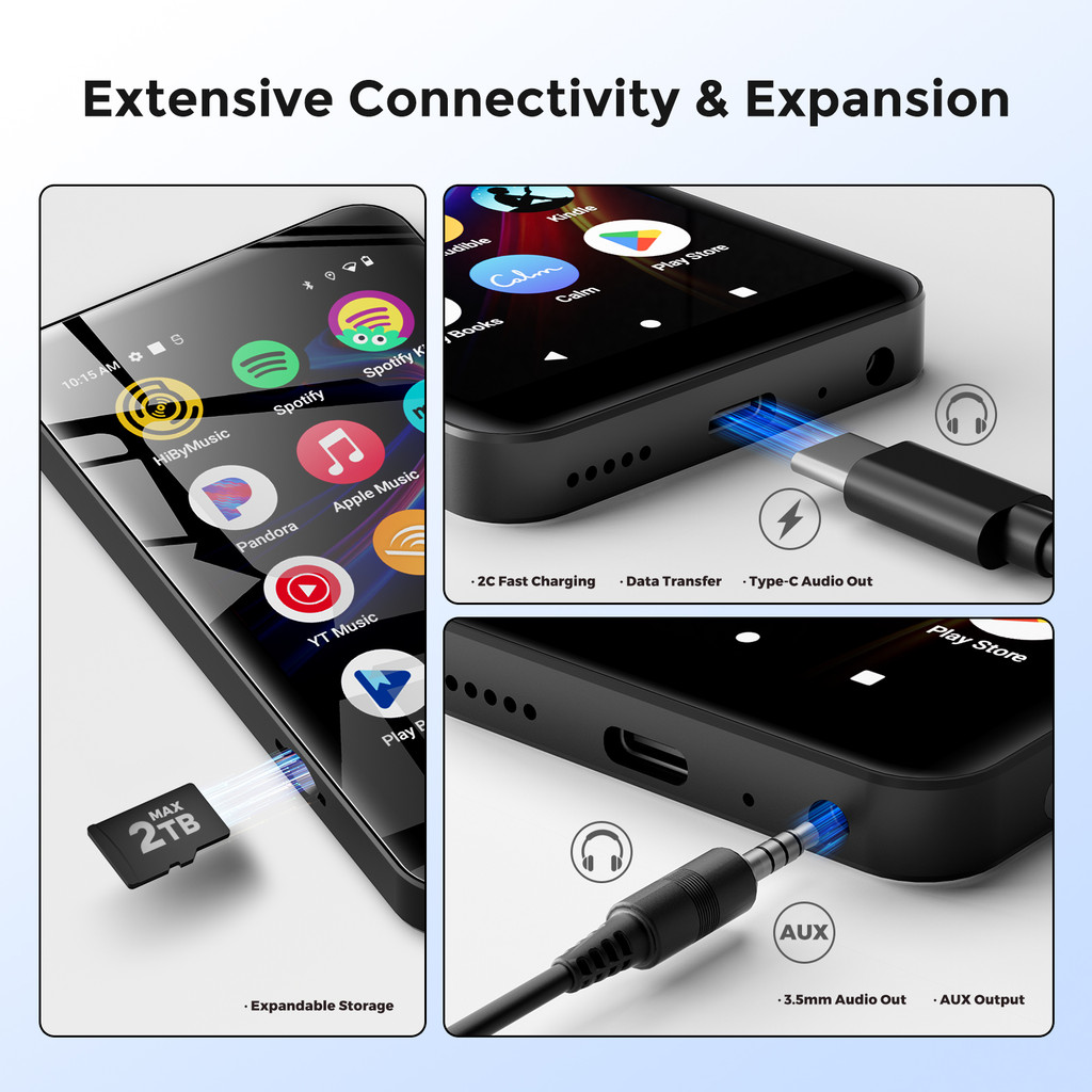 INNIOASIS G5 Reproductor MP4/MP3 Player Bluetooth & WiFi, Dap HiFi Music Player With Spotify,