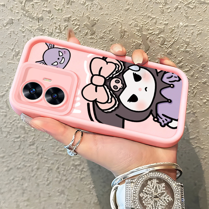 Casing Hp untuk Realme C55 Narzo N55 Case Bow Doll pink  Kasing silikon cocok pria dan wanita Cesing