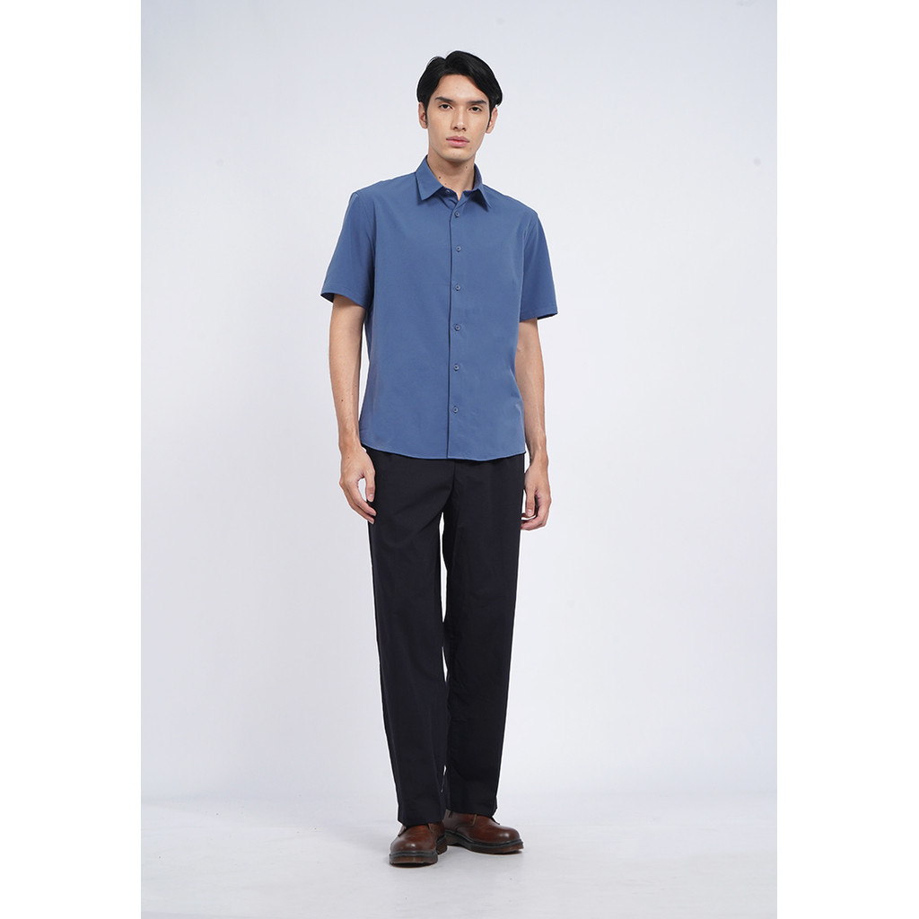 Executive 4-Way Stretch Short Sleeve Shirt Dusty Blue