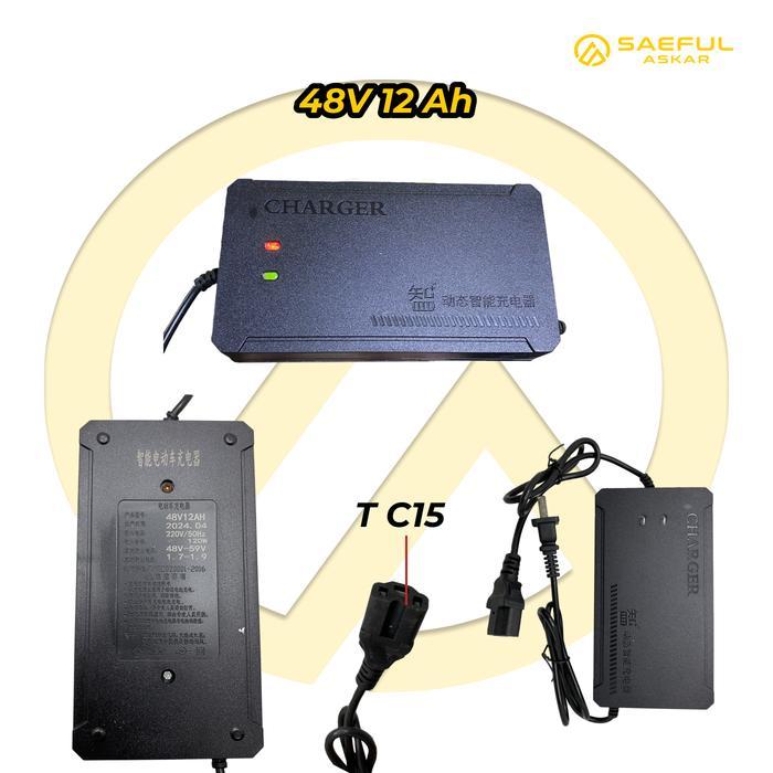 CHARGER 48V 12Ah INDICATOR-Spare Part Onderdil Sepeda Listrik BEKASI