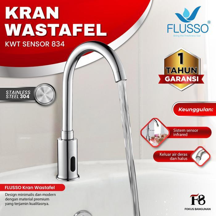 Kran Sensor Otomatis / Flusso Kran Cuci Tangan Otomatis / Keran Wastafel Cuci Tangan Sensor 834 835