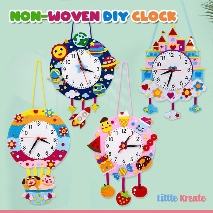 Diy Jam Dinding - Non Woven Clock - Mainan Edukasi Prakarya Anak Terlaris