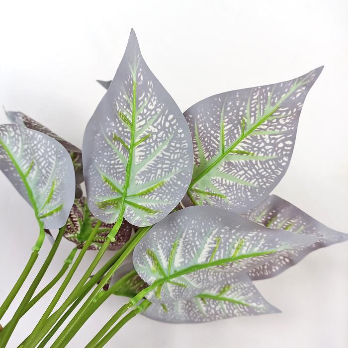 UNICO Pot Bunga Daun Keladi Tanaman Hias Daun Talas Motif Daun Kering Plastik Dekorasi Rumah PBP09