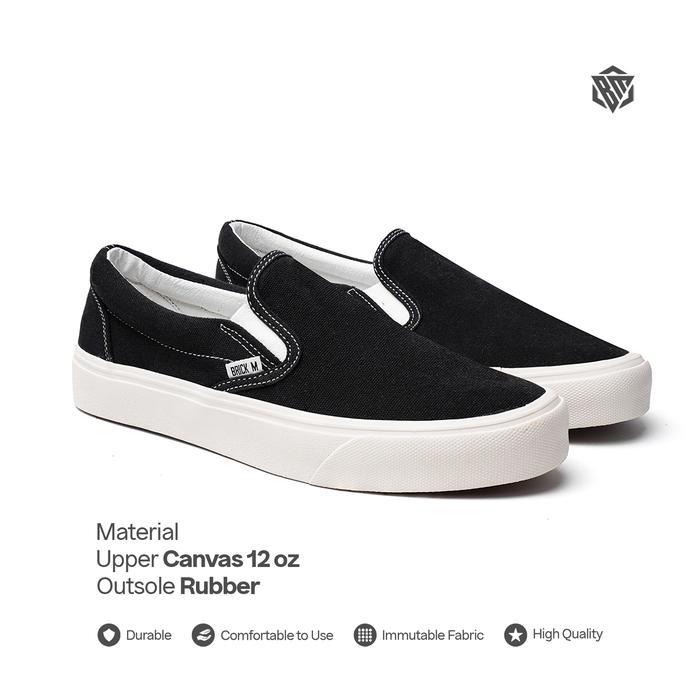 Eiger - Brick Mansions - Slip On Mission Black White Sepatu Sneakers Casual Pria Wanita