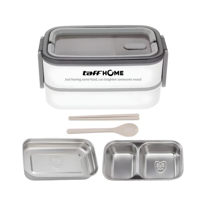 Set Kotak Bekal Makan Stainless Steel Anti Tumpah Lunch Box 2 Layer Kitchenware