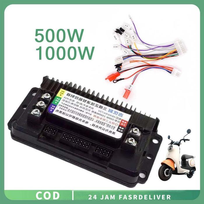 Kontroler Motor Listrik Brushless Controller Sepeda Listrik 48V 60V 45A 500W 1500W Universal Untuk