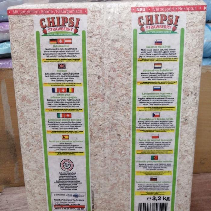 CHIPSI Serbuk Hamster Kelinci Landak Chipsi Strawbery Dan Classic 3,2kg