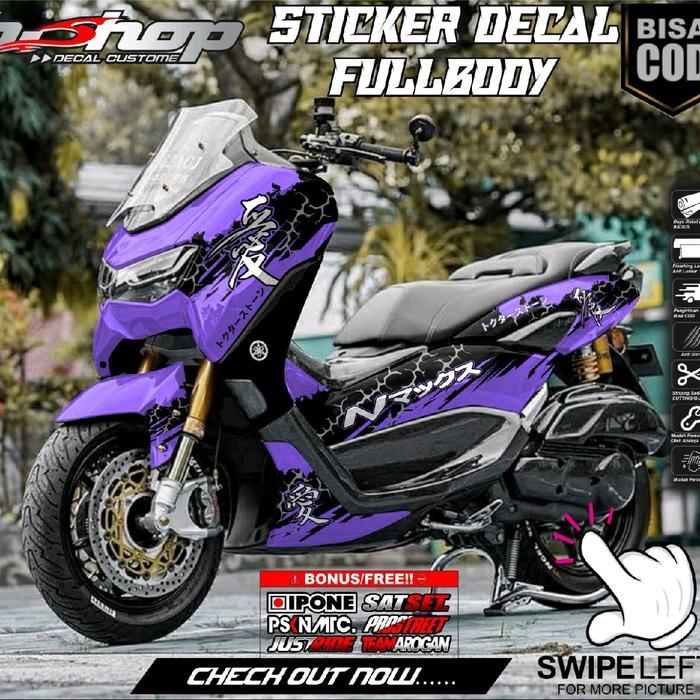 Stiker Decal Motor Nmax New Motif Tulisan Jepang Stiker Full Body Plus Laminasi Anti Luntur