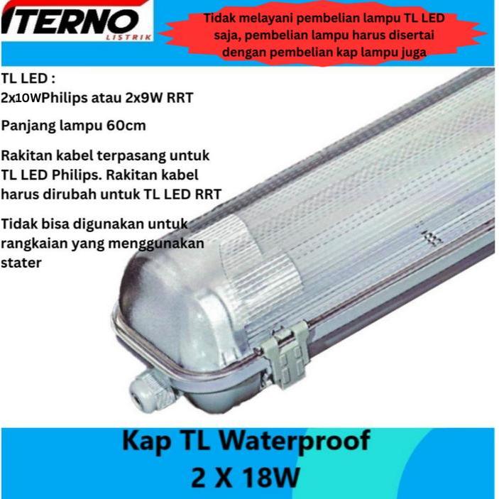 Promo Kap Lampu Waterproof 2X18 2X18W Tl Led 2X10W Ip65