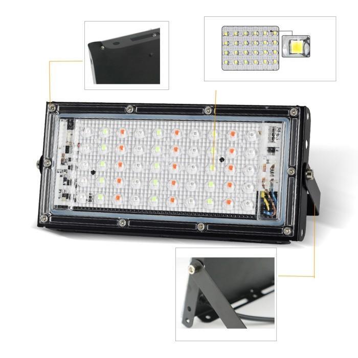 "New" LAMPU SOROT 50W RGB MODEL TIPIS IP65 / LAMPU TEMBAK TIPIS 50 WATT RGB