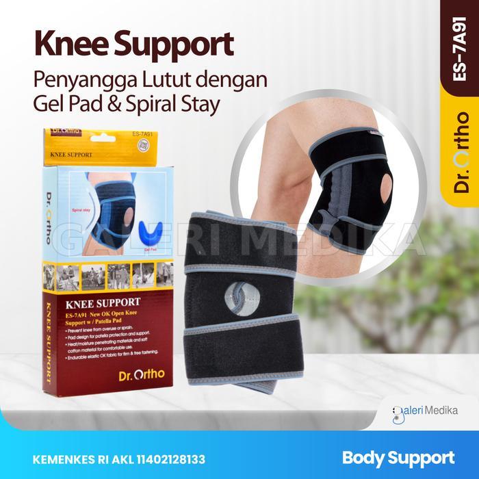 JUAL Penyangga Lutut Dr. Ortho ES-7A91 Knee Support Silicone Pad