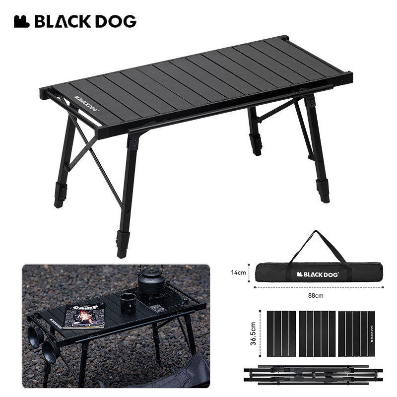 BLACKDOG IGT Table Folding Adjustable Height Aluminum Alloy Camping Roll Table Outdoor Furniture