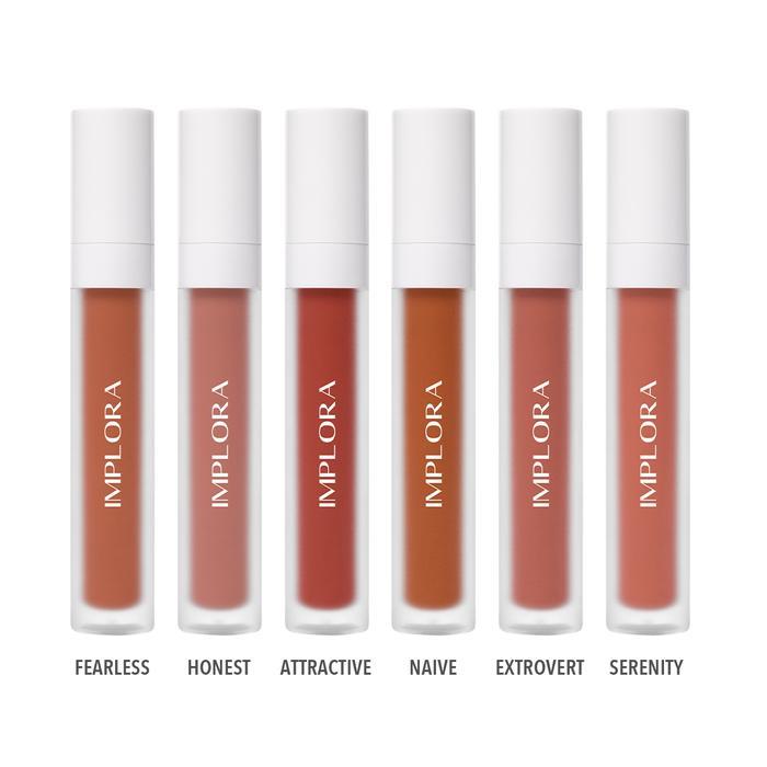 Ready Implora Lip Velvet + Lip Crayon Satin Paket Lipstik Ombre By Ivory Gloss