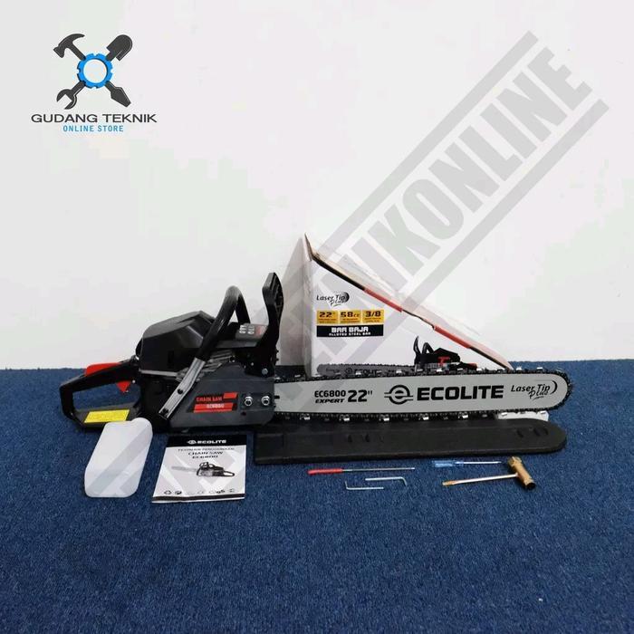 Chainsaw Ecolite EC6800 22Inch / Mesin Kayu Chainsaw Ecolite Laser Tip EC6800 22"