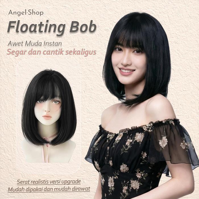Rambut Palsu Wig Wanita Korea Style Aesthetic Premium Fiber full wig korea rambut palsu satu kepala