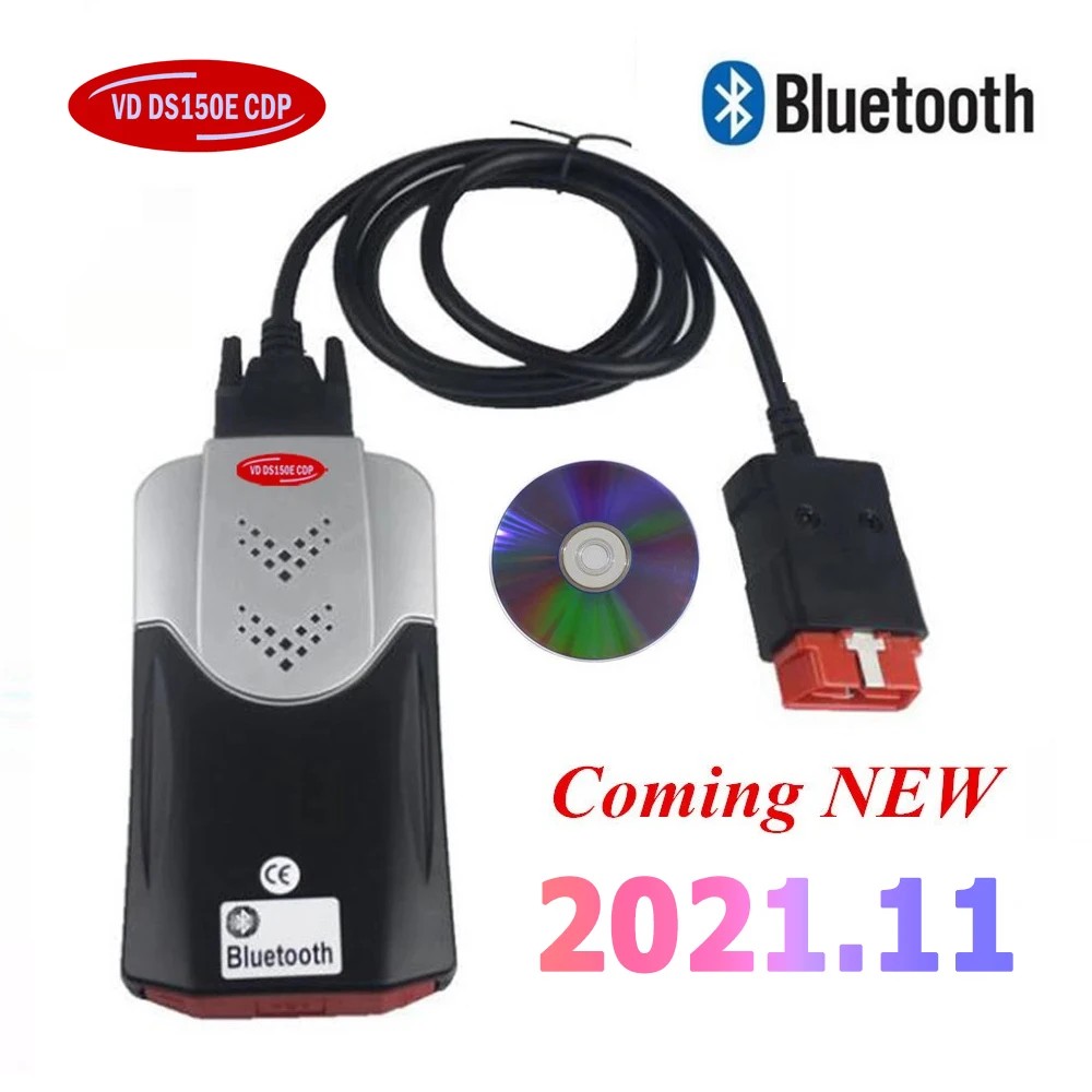 Latest Vd DS150E Cdp 2021.11 KEYEGN VD TCS CDP Diagnostic Tools Bluetooth USB for TNESF DELPHIS