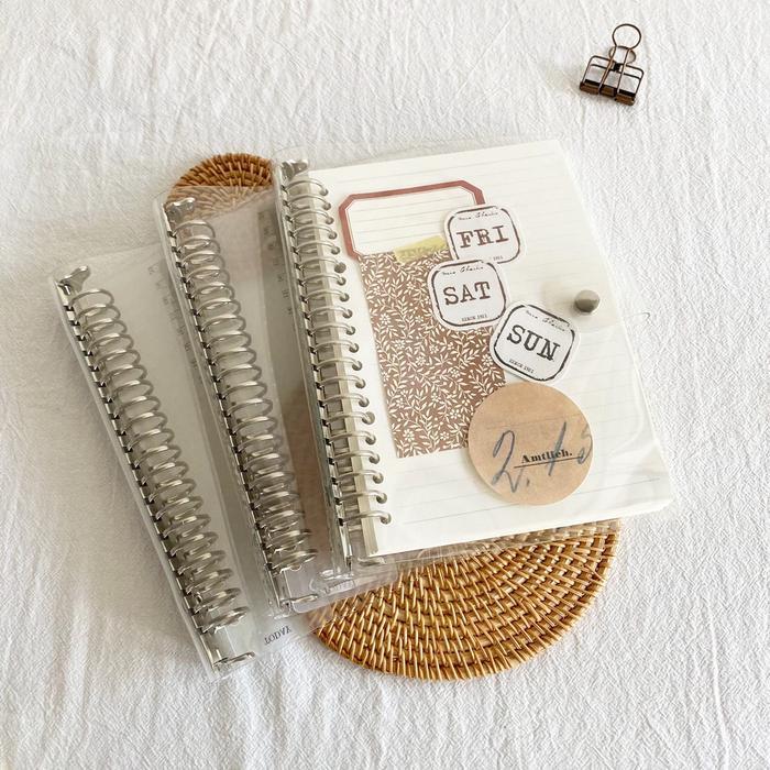 [MILOLI] 20 Rings Binder A5 Bening Transparent 20rings Binder Bening BuJo Aesthetic Binder - E0031