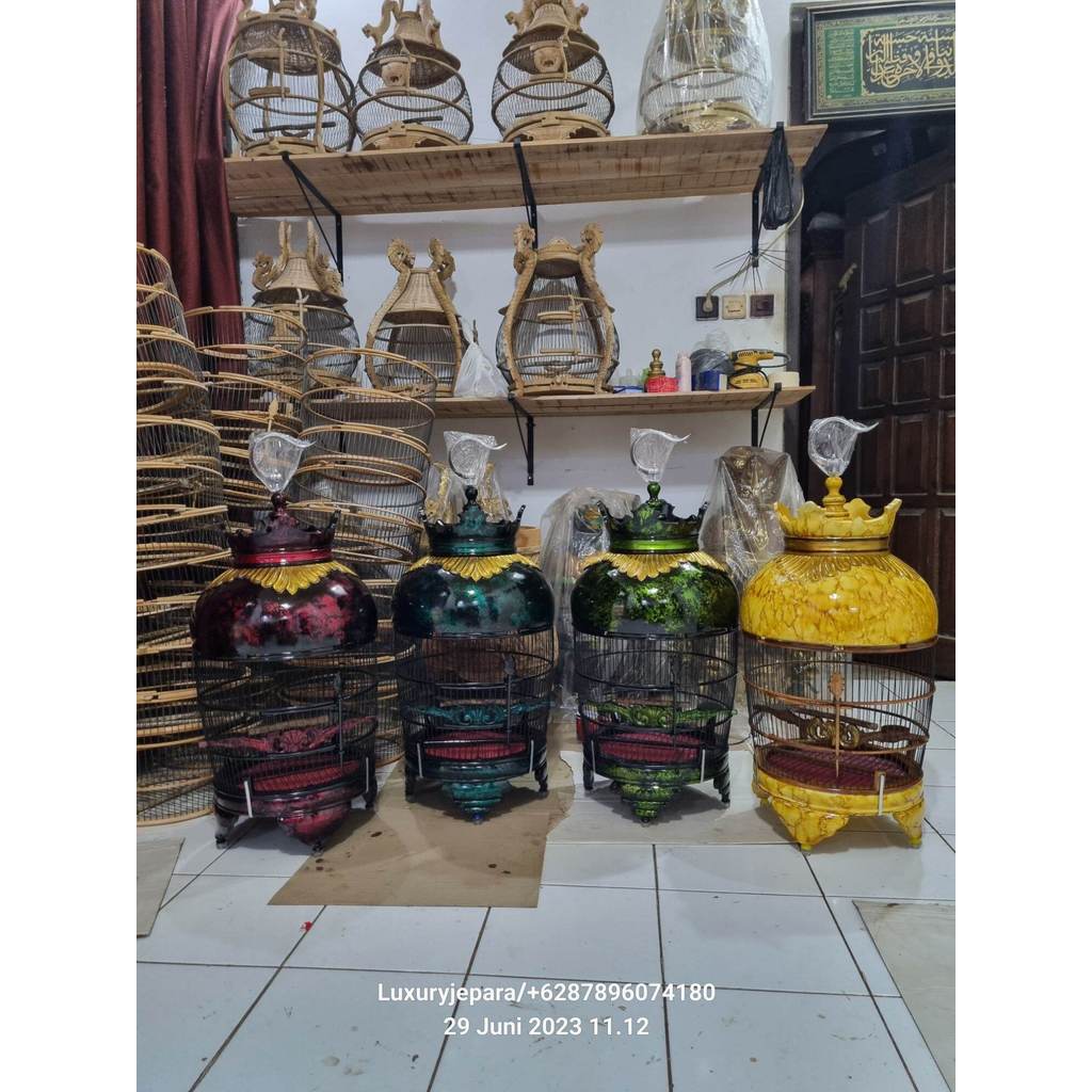 Sangkar burung kandang burung perkutut bahan kayu jati