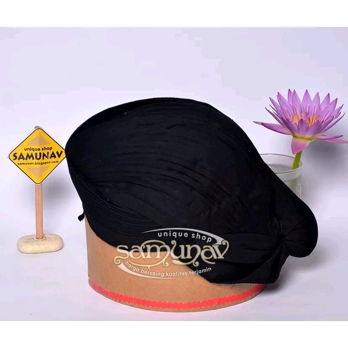 Blangkon Dewasa Model Jogja Ekor Jebeh Motif Hitam Polos Blangkon Jogja Lipat Blangkon Bisa Dicuci