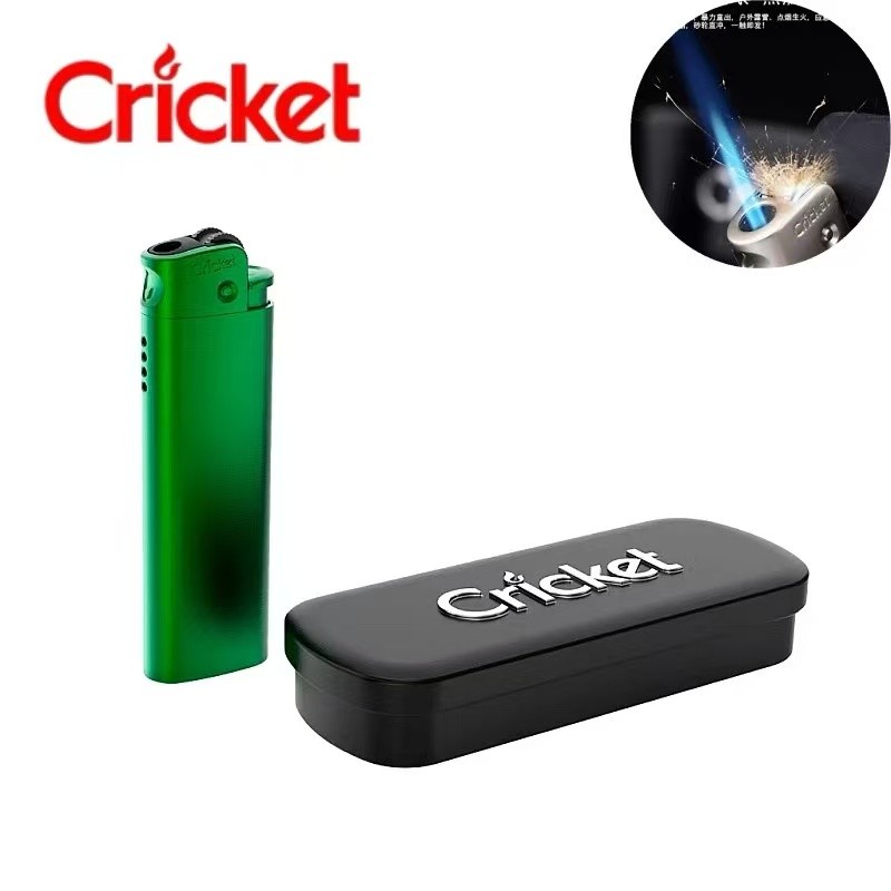 Cricket Lighter New Straight Forward Windproof Metal Lighter Blue Flame Grinding Wheel Inflatable