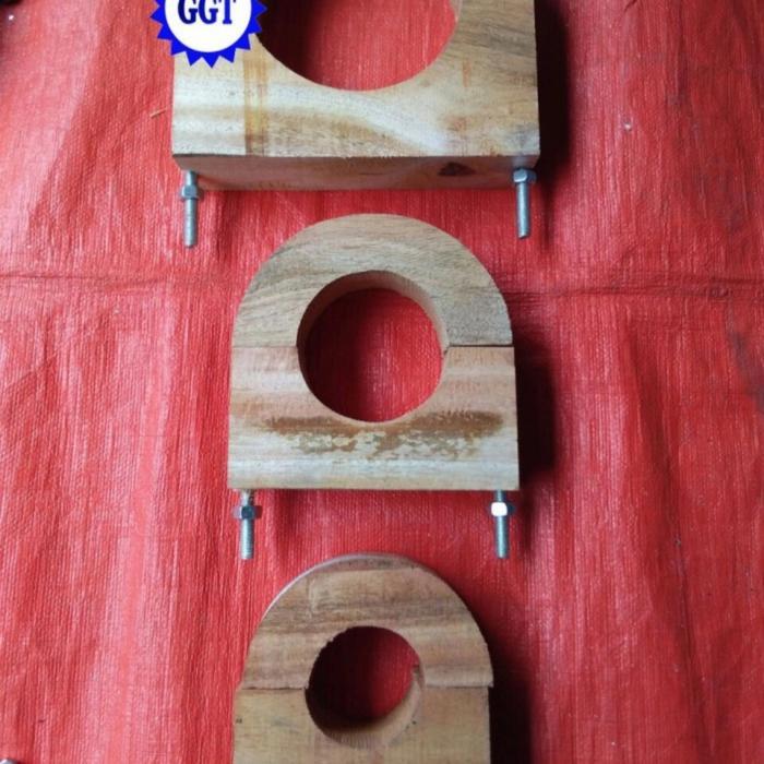 klem pipa kayu 10in/klem pipa chiler/woden block